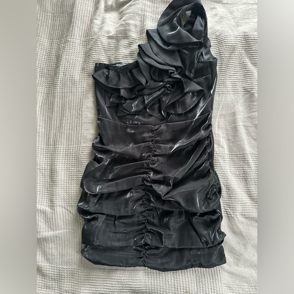 MANGO Ruffle Draped mini dress - Picture 8 of 12